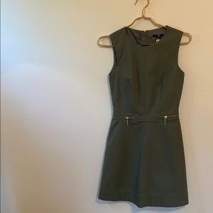 Olive green fitted business style dress
